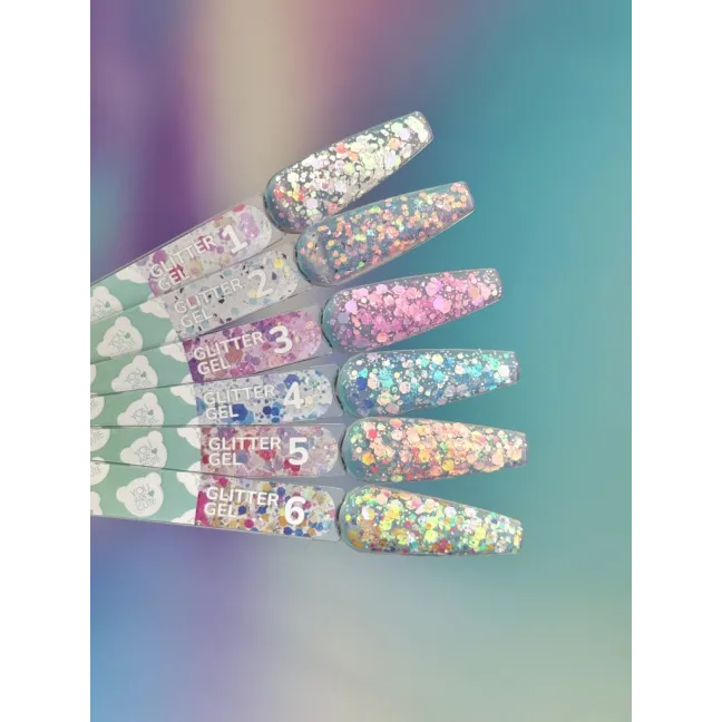 GLITTER GEL 6 YouAreCute 5ml – Gel decorativo mix glitter per nailart