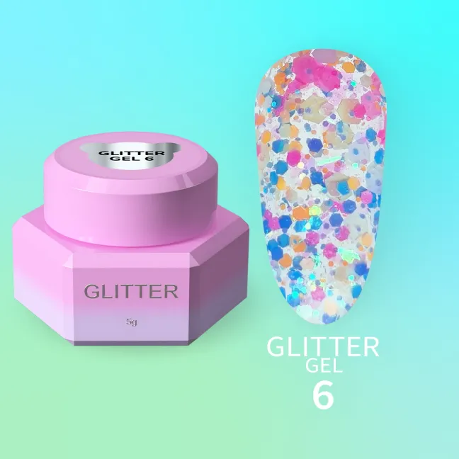 GLITTER GEL 6 YouAreCute 5ml – Gel decorativo mix glitter per nailart