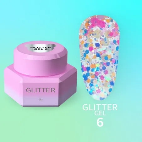 GLITTER GEL 6 YouAreCute 5ml – Gel decorativo mix glitter per nailart