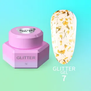 GLITTER GEL 7 YouAreCute 5ml – Gel decorativo fiori gialli per nailart