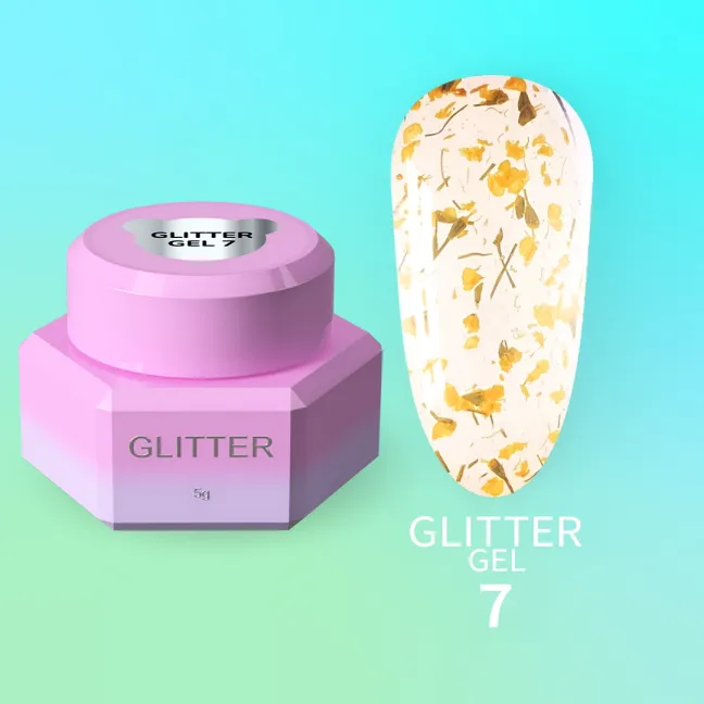 GLITTER GEL 7 YouAreCute 5ml – Gel decorativo fiori gialli per nailart