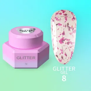 GLITTER GEL 8 YouAreCute 5ml – Gel decorativo fiori rosa per nailart