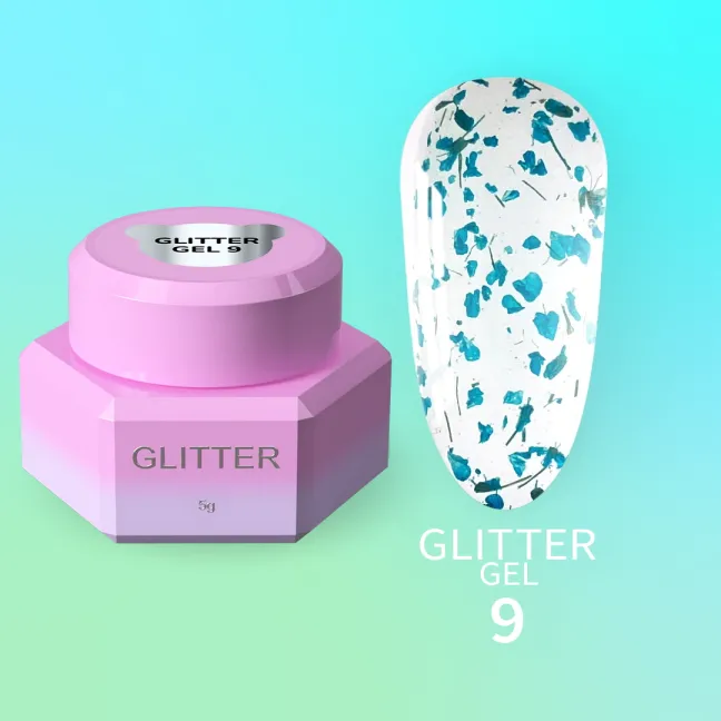 GLITTER GEL 9 YouAreCute 5ml – Gel decorativo fiori blu per nailart