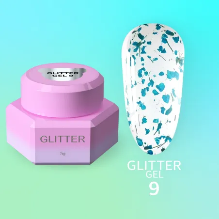 GLITTER GEL 9 YouAreCute 5ml – Gel decorativo fiori blu per nailart