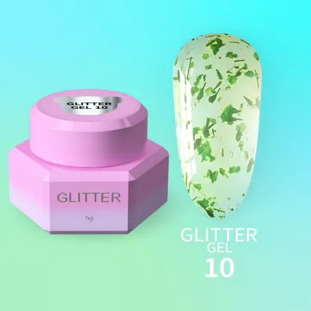 GLITTER GEL 10 YouAreCute 5ml – Gel decorativo fiori verdi per nailart