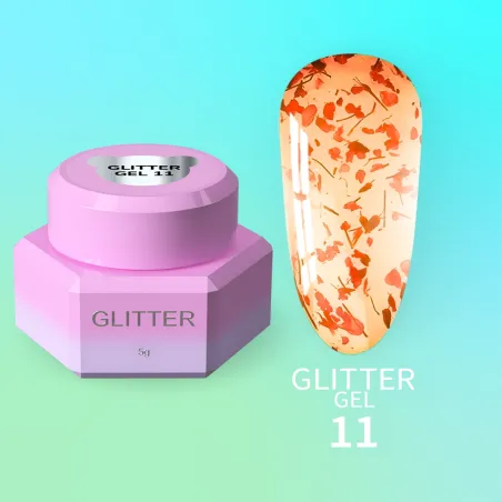GLITTER GEL 11 YouAreCute 5ml – Gel decorativo fiori rossi per nailart