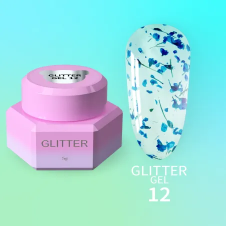 GLITTER GEL 12 YouAreCute 5ml – Gel decorativo fiori azzurri per nailart