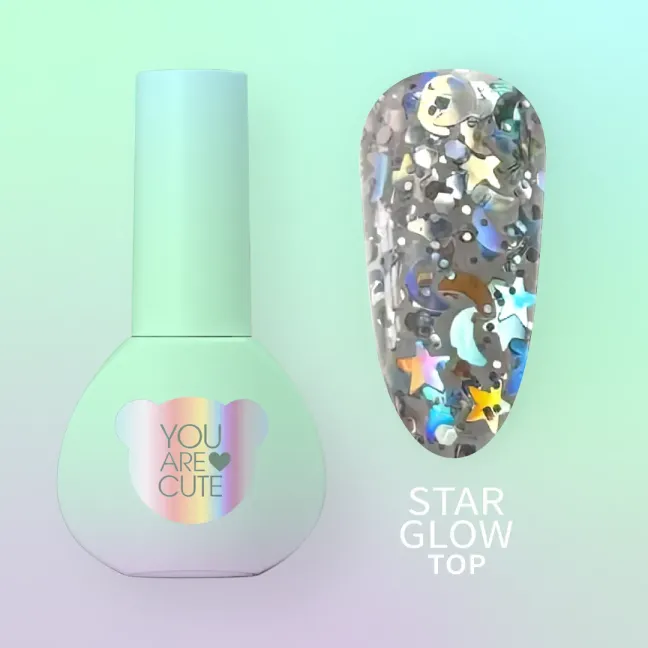 TOP STAR GLOW Youarecute 5ml– Finish sigillante con stelle argento senza dispersione