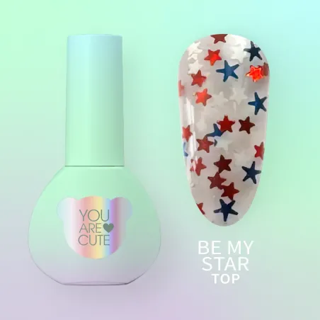 TOP BE MY STAR Youarecute 5ml– Finish sigillante con stelle multicolore senza dispersione