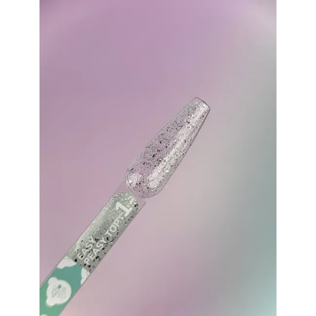 TOP EASY PEASY 1 Youarecute 5ml– Finish sigillante flakes argento senza dispersione