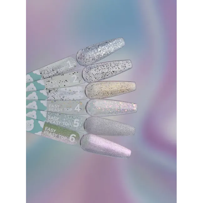 TOP EASY PEASY 1 Youarecute 5ml– Finish sigillante flakes argento senza dispersione
