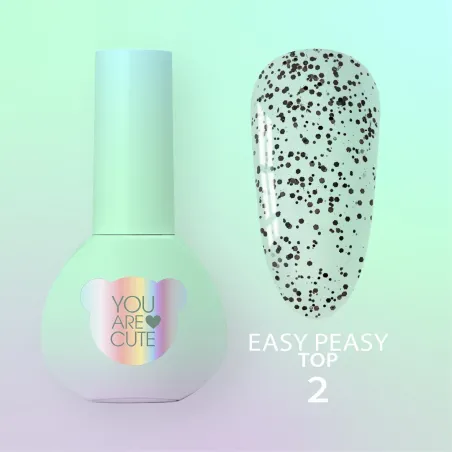 TOP EASY PEASY 2 Youarecute 5ml– Finish sigillante flakes nero senza dispersione