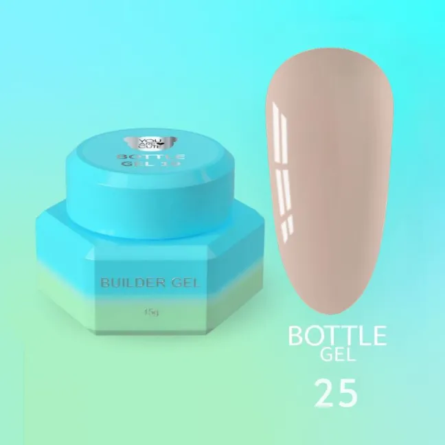 BOTTLE GEL 25 YouAreCute 15ml – Acrygel liquido nude builder per Rinforzo e allungamento