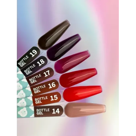 BOTTLE GEL 17 YouAreCute 15ml – Acrygel liquido bordeaux builder per Rinforzo e allungamento