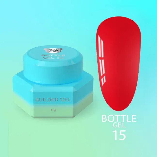 BOTTLE GEL 15 YouAreCute 15ml – Acrygel liquido rosso builder per Rinforzo e allungamento