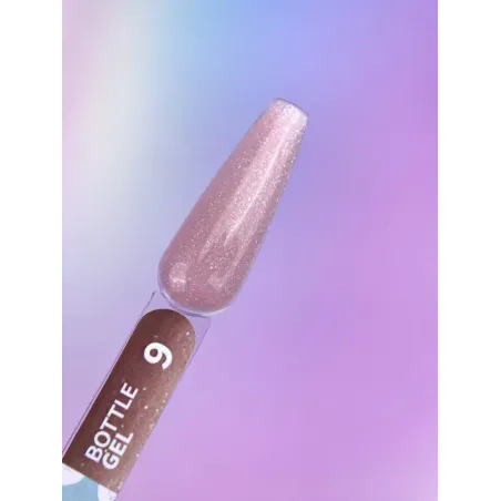 BOTTLE GEL 9 YouAreCute 15ml – Acrygel liquido beige glitter builder per Rinforzo e allungamento