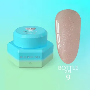 BOTTLE GEL 9 YouAreCute 15ml – Acrygel liquido beige glitter builder per Rinforzo e allungamento