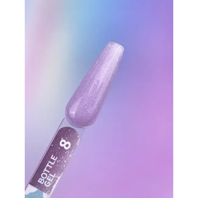 BOTTLE GEL 8 YouAreCute 15ml – Acrygel liquido lilla glitter builder per Rinforzo e allungamento
