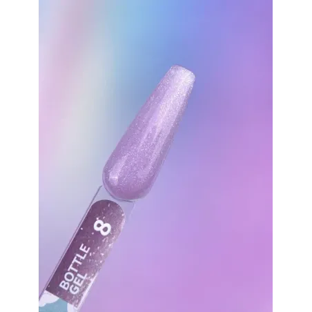 BOTTLE GEL 8 YouAreCute 15ml – Acrygel liquido lilla glitter builder per Rinforzo e allungamento