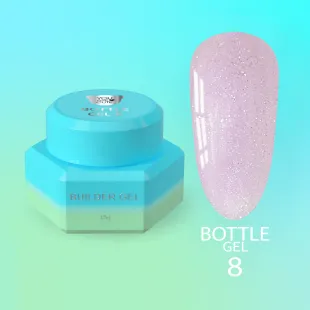BOTTLE GEL 8 YouAreCute 15ml – Acrygel liquido lilla glitter builder per Rinforzo e allungamento