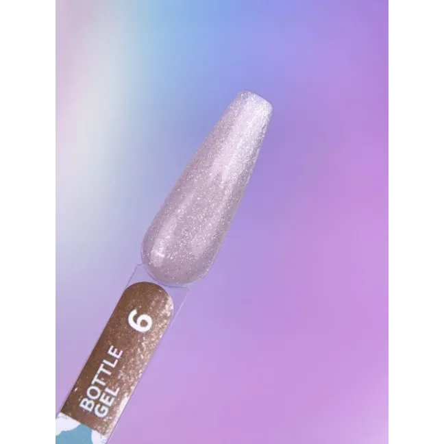 BOTTLE GEL 6 YouAreCute 15ml – Acrygel liquido champagne glitter builder per Rinforzo e allungamento