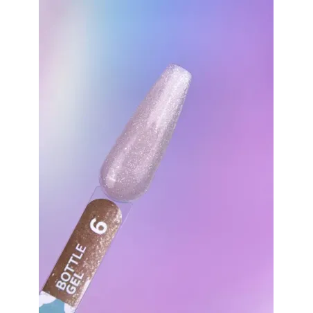 BOTTLE GEL 6 YouAreCute 15ml – Acrygel liquido champagne glitter builder per Rinforzo e allungamento