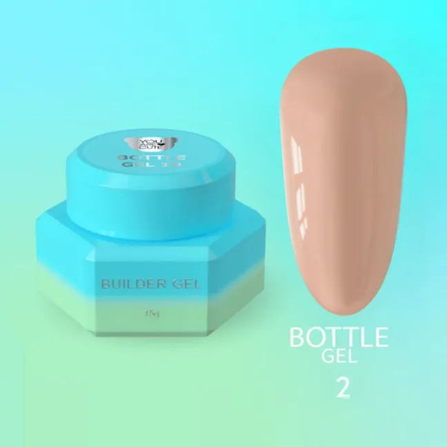 BOTTLE GEL 2 YouAreCute 15ml – Acrygel liquido beige builder per Rinforzo e allungamento