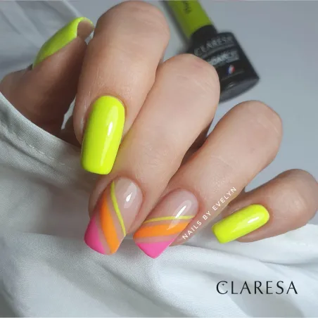 FLUO 1 Claresa 5ml - Semipermanente Polish soakoff fluo Claresa 5 gr