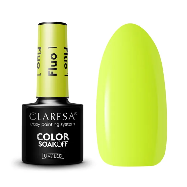 FLUO 1 Claresa 5ml - Semipermanente Polish soakoff fluo Claresa 5 gr