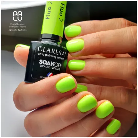 FLUO 2 Claresa 5ml - Semipermanente Polish soakoff verde fluo Claresa 5 gr