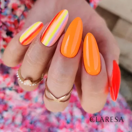 FLUO 3 Claresa 5ml - Semipermanente Polish soakoff arancione fluo Claresa 5 gr