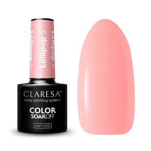 LOLLIPOP 3 Claresa 5ml - Semipermanente Polish soakoff rosa pastello Claresa 5 gr