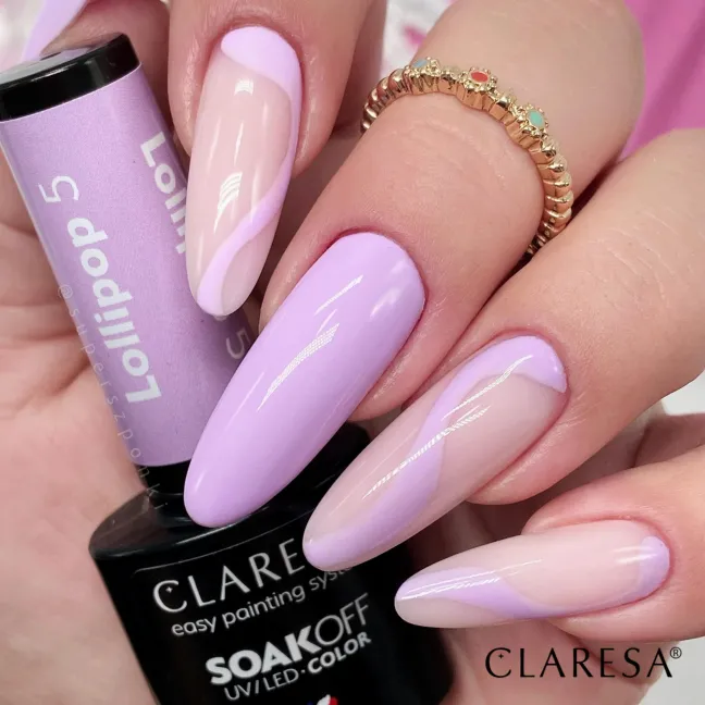 LOLLIPOP 5 Claresa 5ml - Semipermanente Polish soakoff lilla pastello Claresa 5 gr