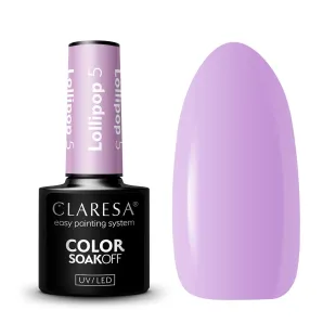 LOLLIPOP 5 Claresa 5ml - Semipermanente Polish soakoff lilla pastello Claresa 5 gr