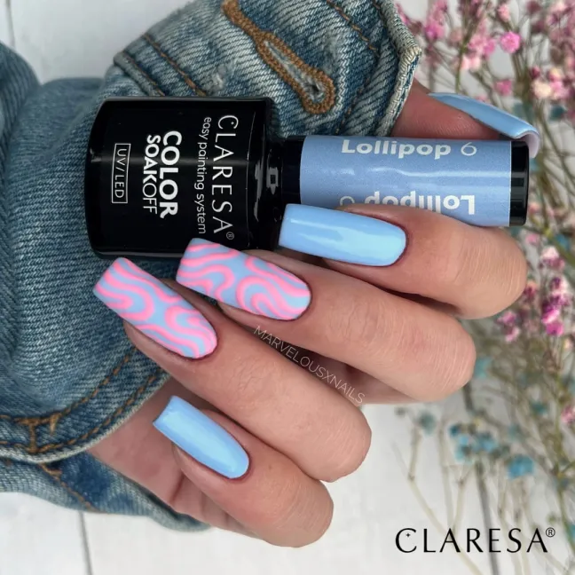LOLLIPOP 6 Claresa 5ml - Semipermanente Polish soakoff azzurro pastello Claresa 5 gr