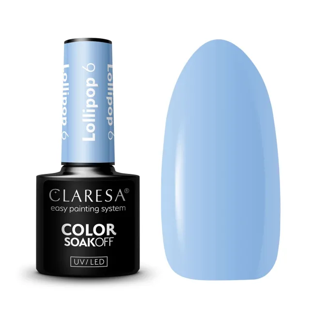LOLLIPOP 6 Claresa 5ml - Semipermanente Polish soakoff azzurro pastello Claresa 5 gr