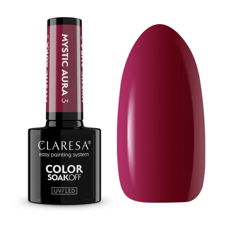 MYSTIC AURA 3 Claresa 5ml - Semipermanente Polish soakoff bordeaux 5gr