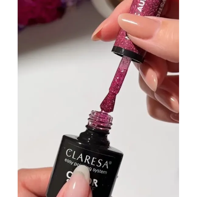 MYSTIC AURA 4 Claresa 5ml - Semipermanente Polish soakoff ciclamino glitter 5gr