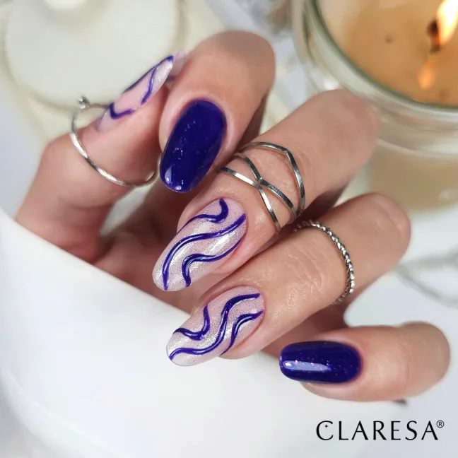 MYSTIC AURA 6 Claresa 5ml - Semipermanente Polish soakoff blu glitter 5gr
