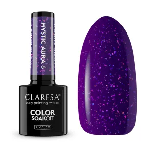 MYSTIC AURA 6 Claresa 5ml - Semipermanente Polish soakoff blu glitter 5gr