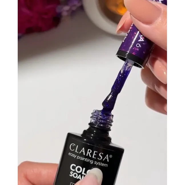 MYSTIC AURA 6 Claresa 5ml - Semipermanente Polish soakoff blu glitter 5gr