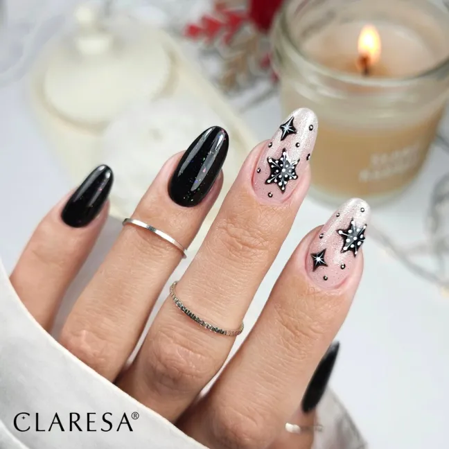 MYSTIC AURA 8 Claresa 5ml - Semipermanente Polish soakoff nero glitter5gr