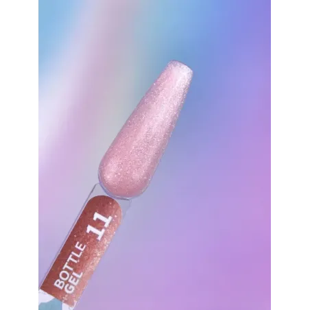 BOTTLE GEL 11 YouAreCute 15ml – Acrygel liquido rosa glitter builder per Rinforzo e allungamento