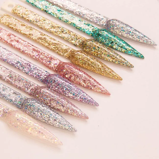 531 MollyNails 8gr - CRUSHED DIAMOND Smalto glitter argento semipermanente Soakoff