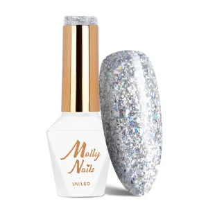 531 MollyNails 8gr - CRUSHED DIAMOND Smalto glitter argento semipermanente Soakoff