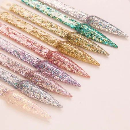 534 MollyNails 8gr - CRUSHED DIAMOND Smalto glitter rosa holo semipermanente Soakoff
