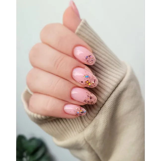 534 MollyNails 8gr - CRUSHED DIAMOND Smalto glitter rosa holo semipermanente Soakoff