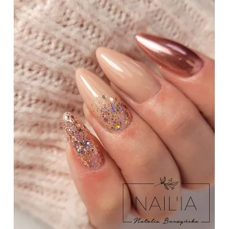 534 MollyNails 8gr - CRUSHED DIAMOND Smalto glitter rosa holo semipermanente Soakoff