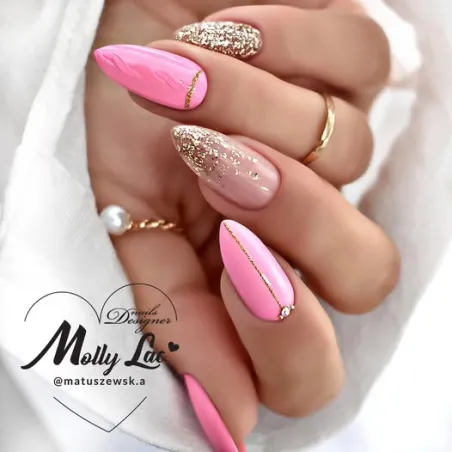 535 MollyNails 8gr - CRUSHED DIAMOND Smalto glitter oro holo semipermanente Soakoff
