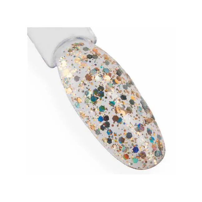 536 MollyNails 8gr - CRUSHED DIAMOND Smalto glitter oro holo semipermanente Soakoff